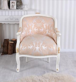 fotel uszak biało-złoty meble barokowe