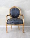 Granatowo-Złoty Fotel Meble Barokowe