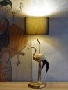 Lampa Złoty Żuraw Styl Chinoiserie Figury Zwierząt 77 cm